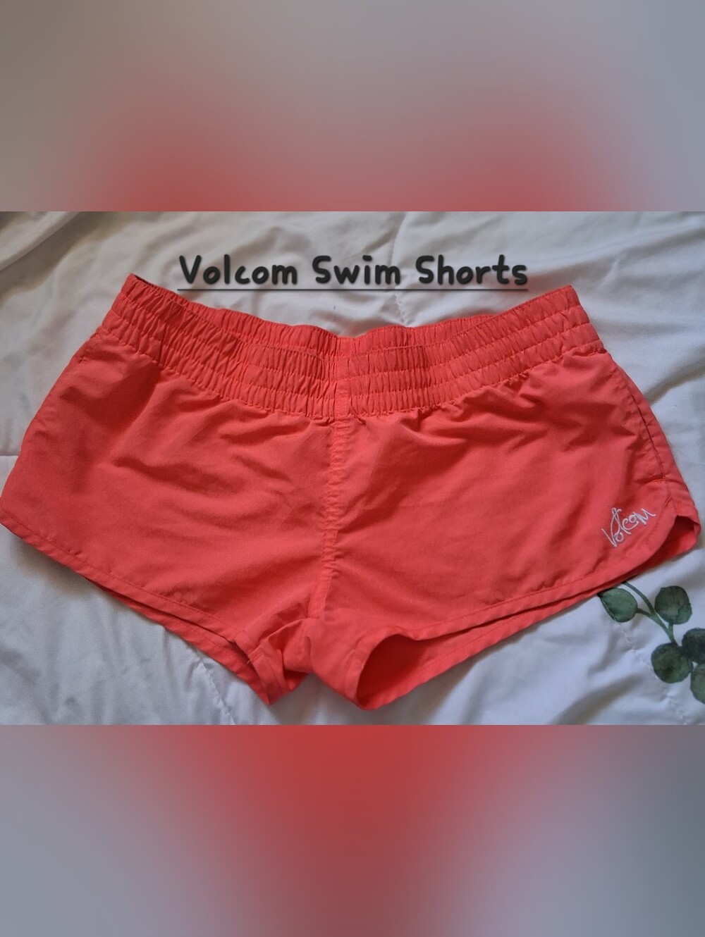 Volcom Women's Coral-Orange Swim Shorts